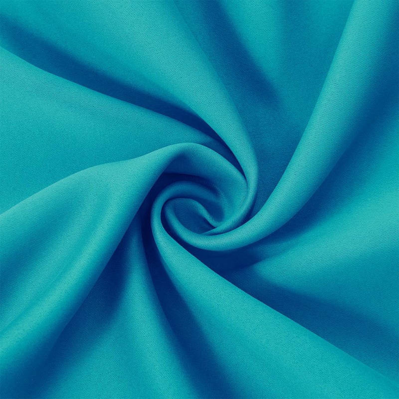 LEMOMO Turquoise/Teal Blackout Curtains/38 x 54 Inch/Set of Two Panels Grommet Living Room Curtains - Image 5